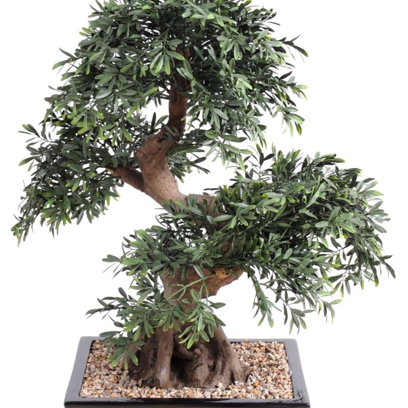 Bonsai Artificiel Black Willow en Coupe Gravier