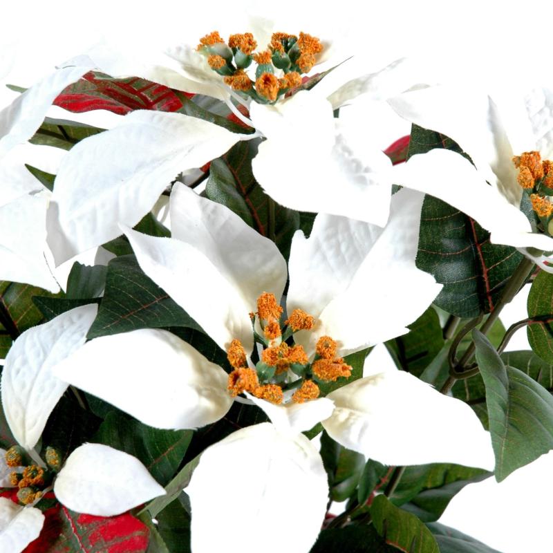 Poinsettia Artificiel 9 Fleurs Crème